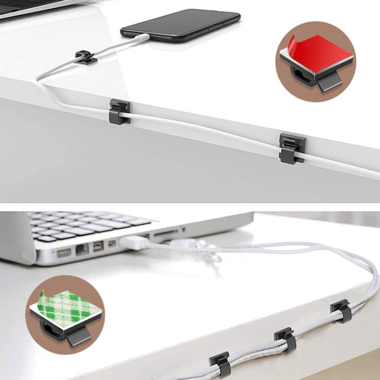 HG2392 100 PCS Desktop Data Cable Organizer Fixing Clip, Gum Type: Green and White(White) - Cable Organizer by PMC TechLife | Online Shopping South Africa | PMC TechLife