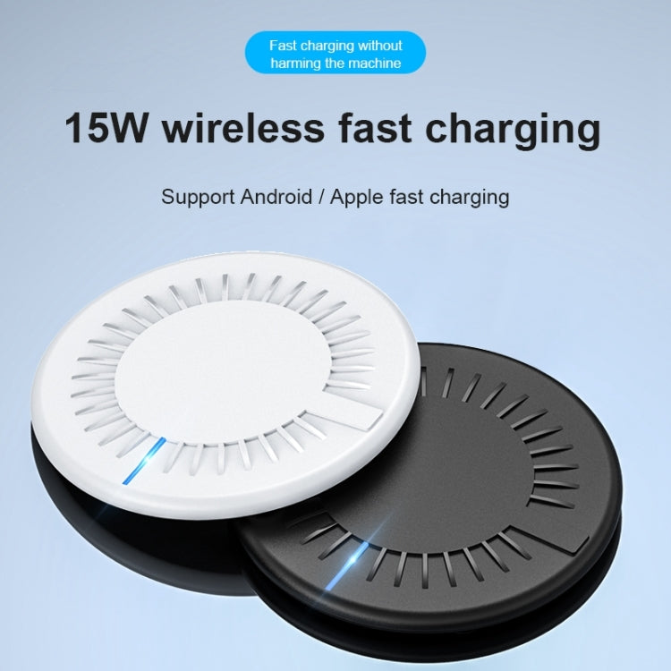 964 15W Round Shape Wireless Fast Charging(Black) - free shipping - PMC TechLife - Order now!