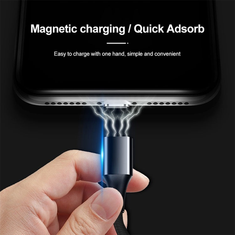 M11 3 in 1 5A USB to 8 Pin + Micro USB + USB-C / Type-C Nylon Braided Magnetic Data Cable, Cable Length: 2m (Blue) - Charging Cable & Head by PMC TechLife | Online Shopping South Africa | PMC TechLife