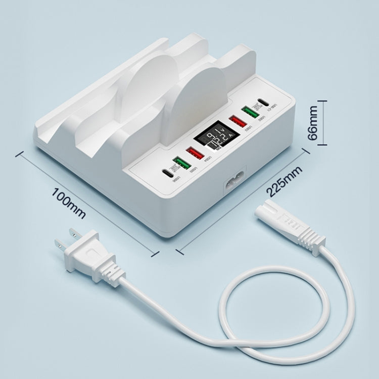 F6 Multifunctional Dual Wireless Charger with Phone Holder & Current Display, EU Plug - Wireless Charger by PMC TechLife | Online Shopping South Africa | PMC TechLife