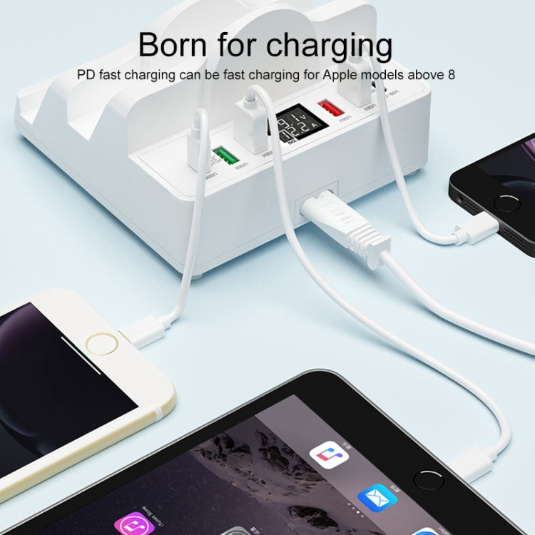 F6 Multifunctional Dual Wireless Charger with Phone Holder & Current Display, AU Plug - Wireless Charger by PMC TechLife | Online Shopping South Africa | PMC TechLife
