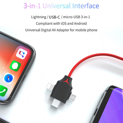 MiraScreen L7-8 3 in 1 8 Pin + Micro USB + USB-C / Type-C to HDMI Video Converter Cable, Cable Length: 2m - Video & Audio Cable by PMC Jewellery | Online Shopping South Africa | PMC Jewellery