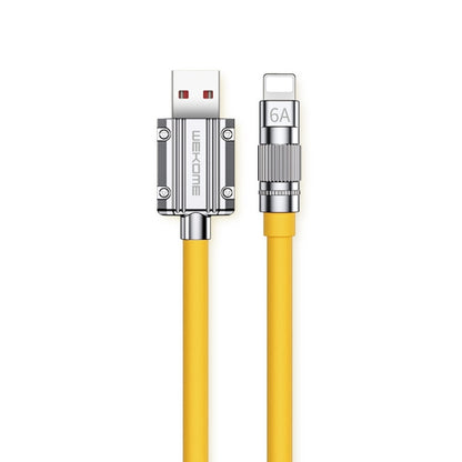 WK WDC-186 Qjie Series 6A USB to 8 Pin Ultra-fast Charging Data Cable, Length: 1m (Yellow) - Normal Style Cable by WK | Online Shopping South Africa | PMC Jewellery
