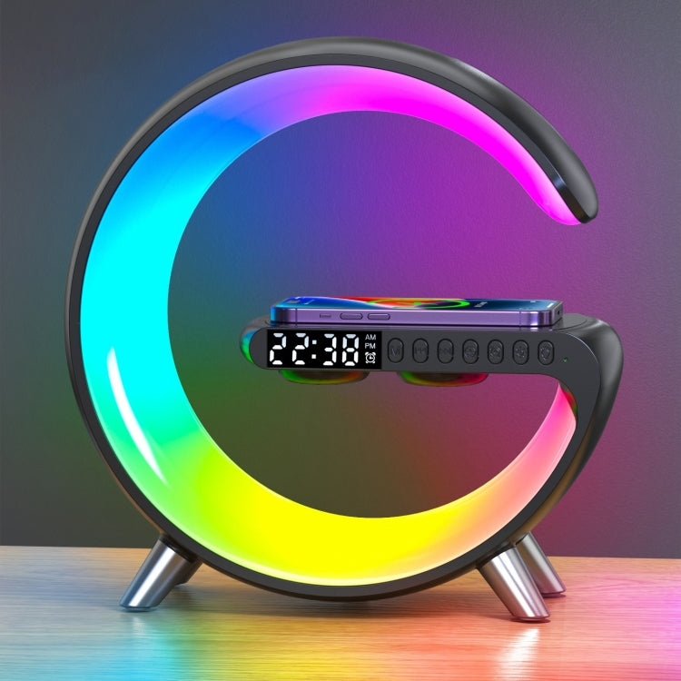 N69 Smart Bluetooth Speaker Support Wireless Charger & Alarm Clock & Ambient Light, US Plug(Black) - Desktop Speaker by PMC TechLife | Online Shopping South Africa | PMC TechLife