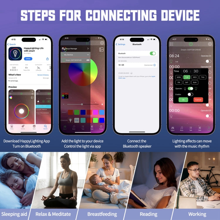 N69 Smart Bluetooth Speaker Support Wireless Charger & Alarm Clock & Ambient Light, US Plug(Black) - Desktop Speaker by PMC TechLife | Online Shopping South Africa | PMC TechLife