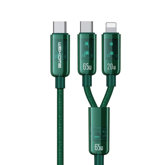 WK WDC-194 Pioneer Series 2 in 1 65W USB-C/Type-C to USB-C/Type-C+8 Pin Fast Charging Data Cable, Length: 1m(Green) - Multifunction Cable by WK | Online Shopping South Africa | PMC Jewellery | Buy Now Pay Later Mobicred