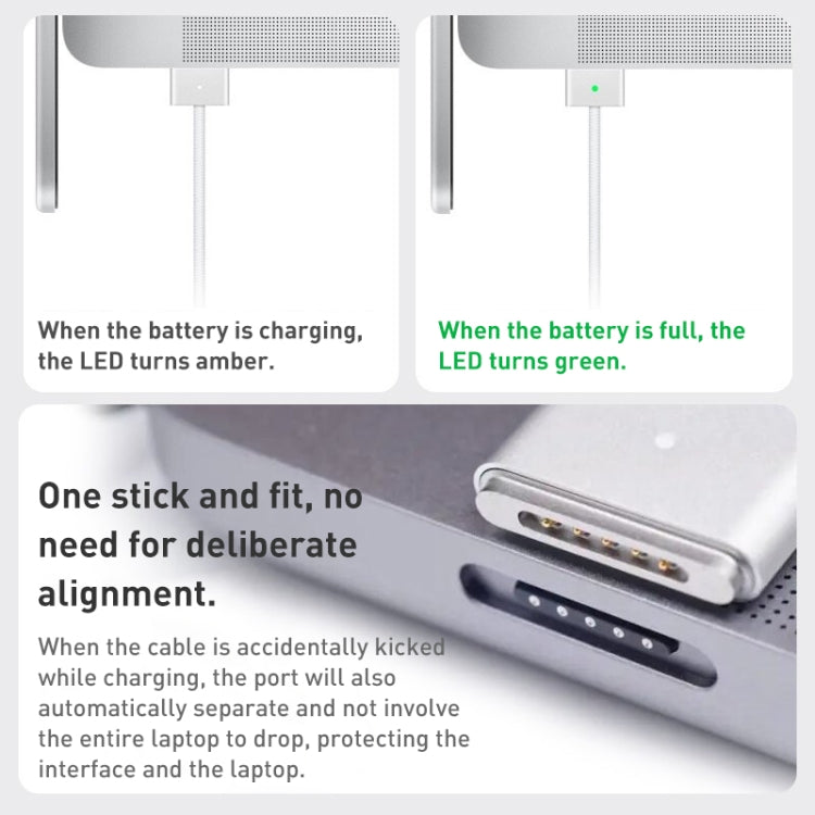 A2363 USB-C / Type-C to Magsafe 3 Fast Charging Data Cable, Length: 2m(White) - Cable & Adapter by PMC TechLife | Online Shopping South Africa | PMC TechLife