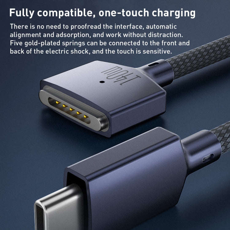 140W USB-C / Type-C to MagSafe 3 Nylon Braided Magnetic Charging Cable, Length: 2m (White) - Cable & Adapter by PMC TechLife | Online Shopping South Africa | PMC TechLife
