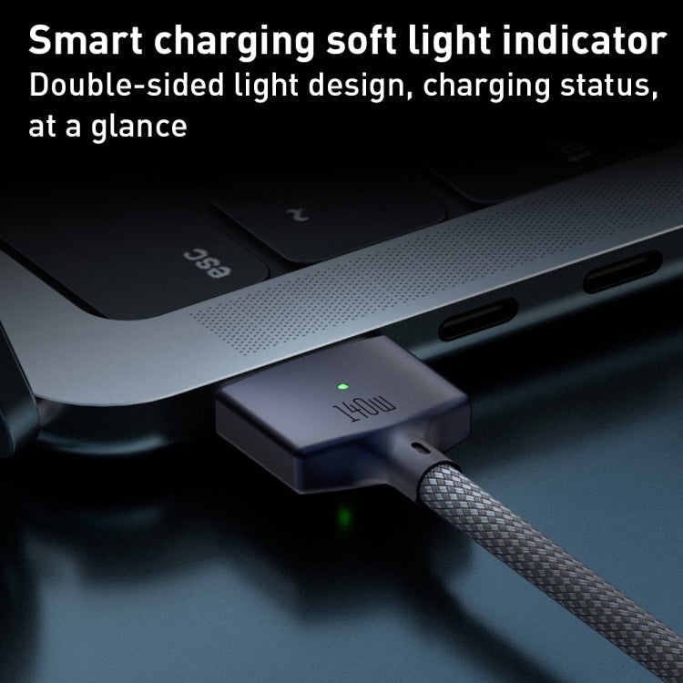 140W USB-C / Type-C to MagSafe 3 Nylon Braided Magnetic Charging Cable, Length: 2m (White) - Cable & Adapter by PMC TechLife | Online Shopping South Africa | PMC TechLife