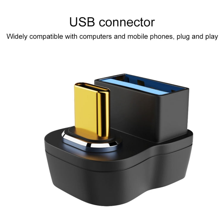 10 Gbps USB Female to USB-C/Type-C Male U-Shaped Magnetic Elbow Charging Adapter - Converter & Adapter by PMC TechLife | Online Shopping South Africa | PMC TechLife