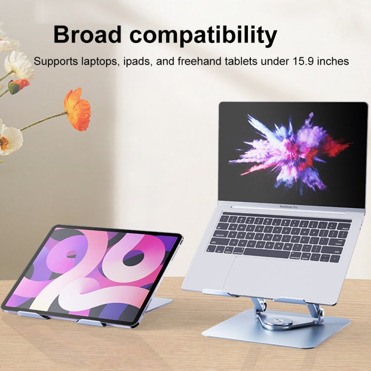 R-JUST HZ39 Triangular Swivel Lift Laptop Stand (Silver) - MacBook Holder by R-JUST | Online Shopping South Africa | PMC Jewellery | Buy Now Pay Later Mobicred