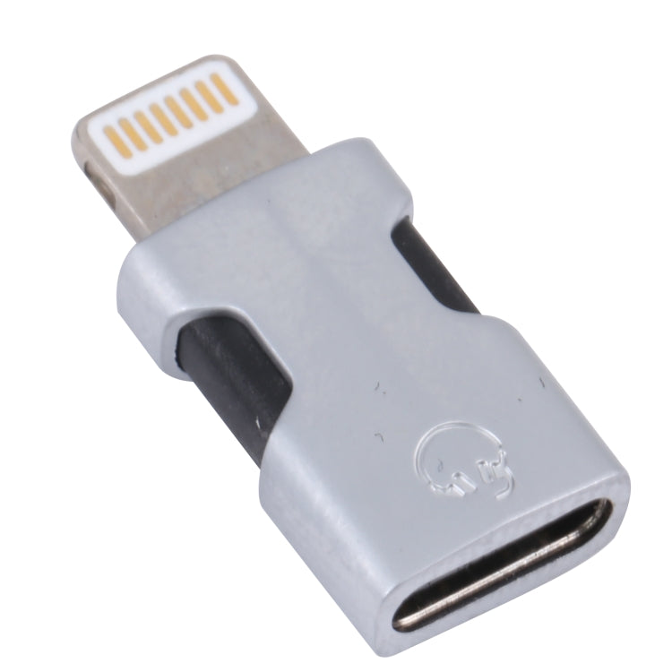 Portable 8 Pin to USB-C/Type-C Audio Adapter (Silver) - Earphone Adapter by PMC TechLife | Online Shopping South Africa | PMC TechLife