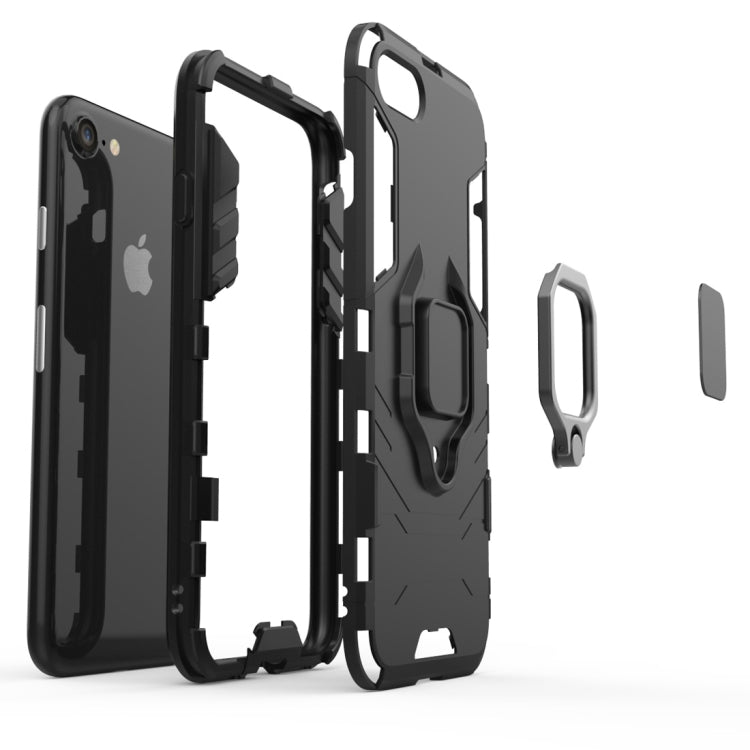 PC + TPU Shockproof Protective Case for iPhone 8 Plus & 7 Plus, with Magnetic Ring Holder (Navy Blue) - free shipping - PMC TechLife - Order now!