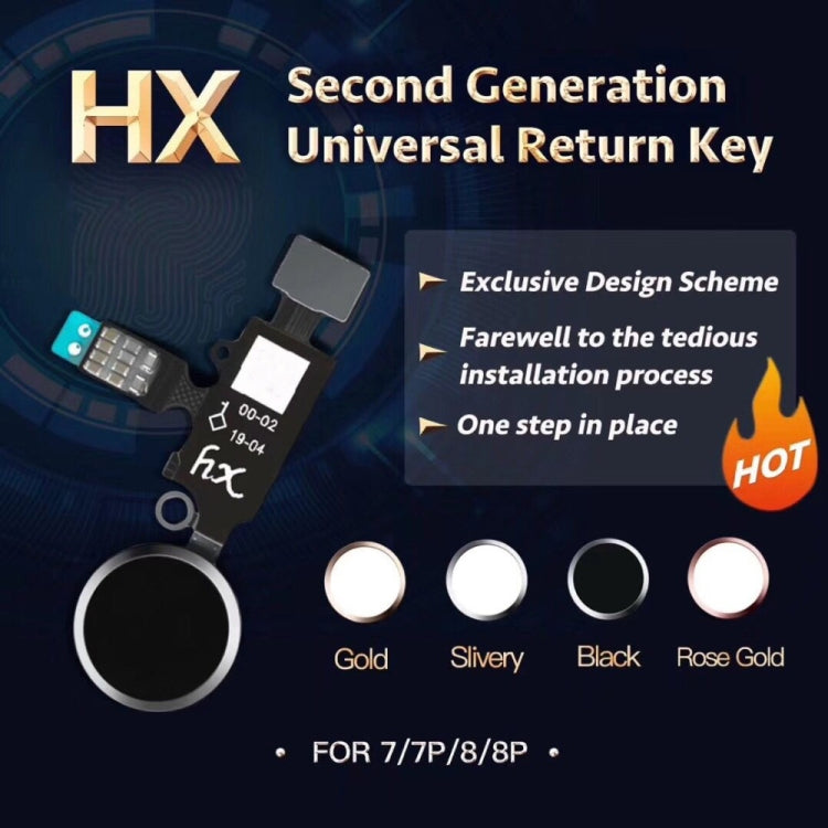 New Design Home Button (2 nd ) with Flex Cable for iPhone 8 Plus / 7 Plus / 8 / 7(Black) - free shipping - PMC TechLife - Order now!
