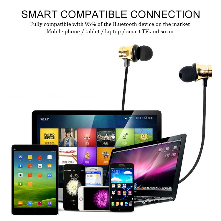 XT11 Magnetic In-Ear Wireless Bluetooth V4.2 Earphones(Gold) - Neck-mounted Earphone by PMC TechLife | Online Shopping South Africa | PMC TechLife