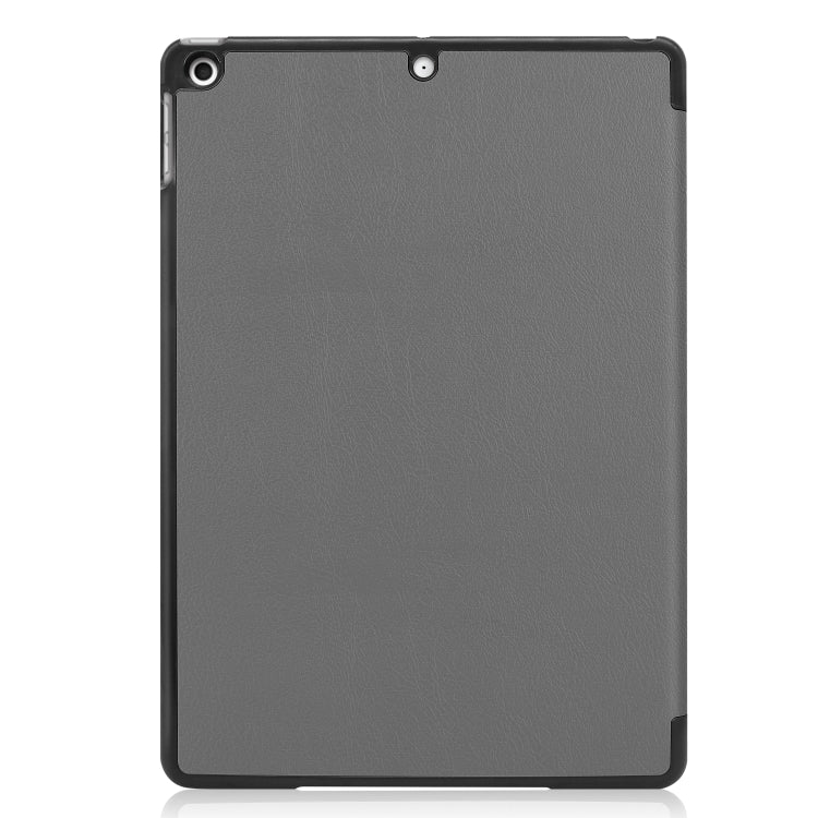 For iPad 10.2 Custer Texture Horizontal Flip Smart PU Leather Case with Sleep / Wake-up Function & Three-folding Holder (Grey) - free shipping - PMC TechLife - Order now!