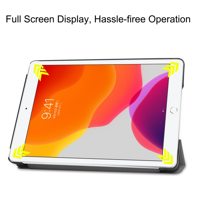 For iPad 10.2 Custer Texture Horizontal Flip Smart PU Leather Case with Sleep / Wake-up Function & Three-folding Holder (Grey) - free shipping - PMC TechLife - Order now!