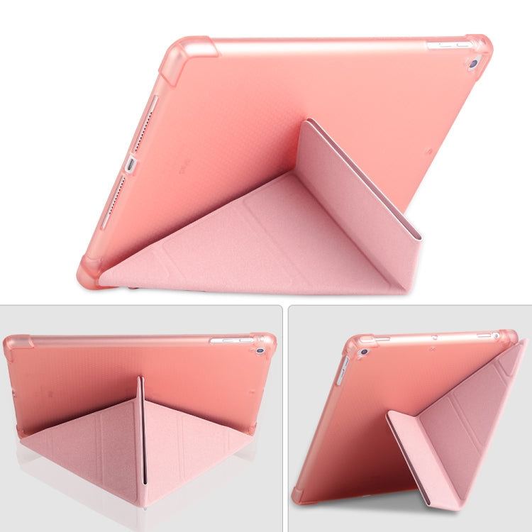Multi-folding Shockproof TPU Protective Case for iPad 9.7 (2018) / 9.7 (2017) / air / air2, with Holder & Pen Slot(Blue) - iPad 9.7 (2018) & (2017) Cases by PMC TechLife | Online Shopping South Africa | PMC TechLife