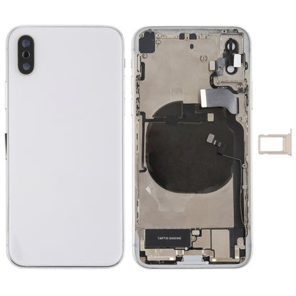 Battery Back Cover Assembly with Side Keys & Vibrator & Speaker Ringer Buzzer & Power Button + Volume Button Flex Cable & Card Tray & Battery Adhesive for iPhone X(White) - Back Cover by PMC Jewellery | Online Shopping South Africa | PMC Jewellery
