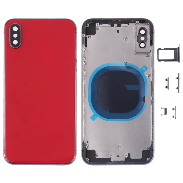 Back Housing Cover with SIM Card Tray & Side keys for iPhone X(Red) - Back Cover by PMC TechLife | Online Shopping South Africa | PMC TechLife