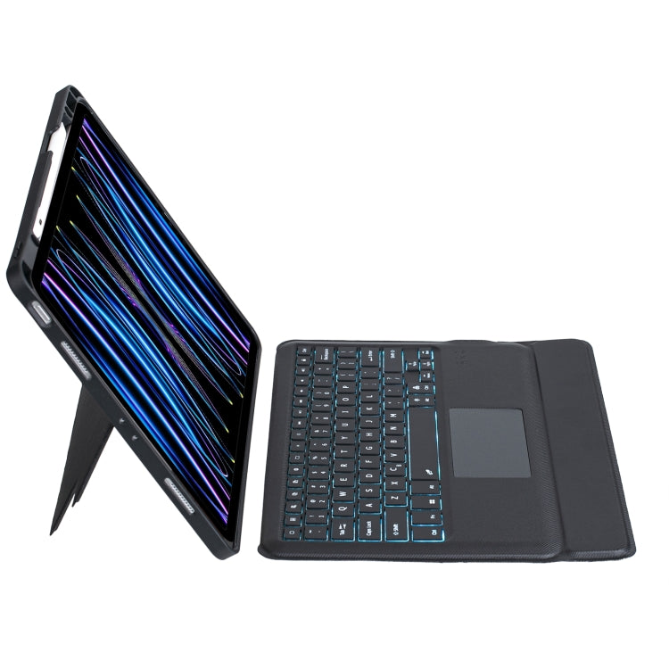T129-AS For iPad Air 13 2025 / Pro 12.9 2022 / 2021 / 2020 / 2018 Touch Backlight Split Type Bluetooth Keyboard Leather Case - For iPad Pro by PMC TechLife | Online Shopping South Africa | PMC TechLife | Buy Now Pay Later Mobicred