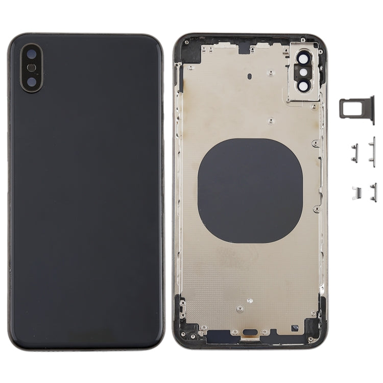 Back Cover with Camera Lens & SIM Card Tray & Side Keys for iPhone XS Max(Black) - Back Cover by PMC TechLife | Online Shopping South Africa | PMC TechLife