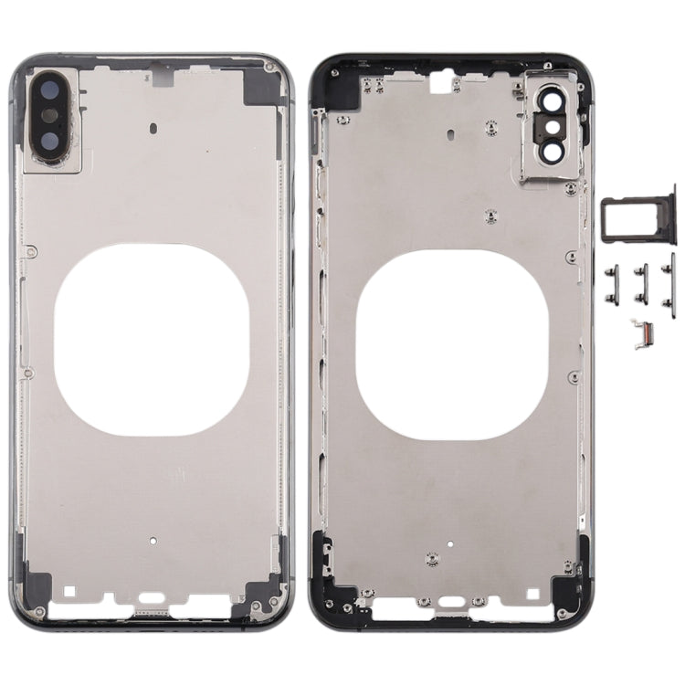 Transparent Back Cover with Camera Lens & SIM Card Tray & Side Keys for iPhone XS Max(Black) - Back Cover by PMC TechLife | Online Shopping South Africa | PMC TechLife