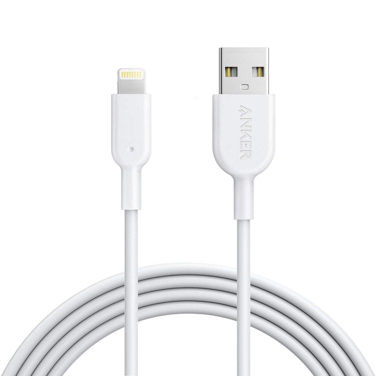 ANKER PowerLine II USB to 8 Pin MFI Certificated Data Cable, Length: 1.8m(White) - MFI Cable by ANKER | Online Shopping South Africa | PMC Jewellery