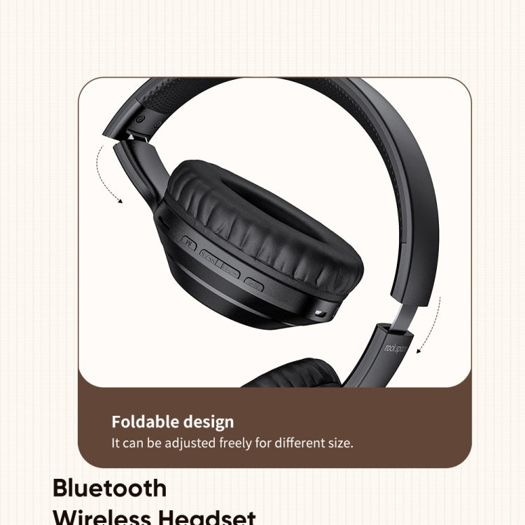 ROCK Space O2 HiFi Bluetooth 5.0 Wireless Headset with Mic, Support TF Card(Black) - free shipping - PMC TechLife - Order now!