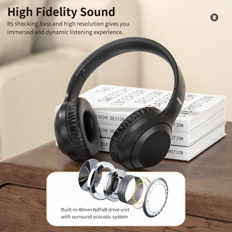 ROCK Space O2 HiFi Bluetooth 5.0 Wireless Headset with Mic, Support TF Card(Black) - free shipping - PMC TechLife - Order now!
