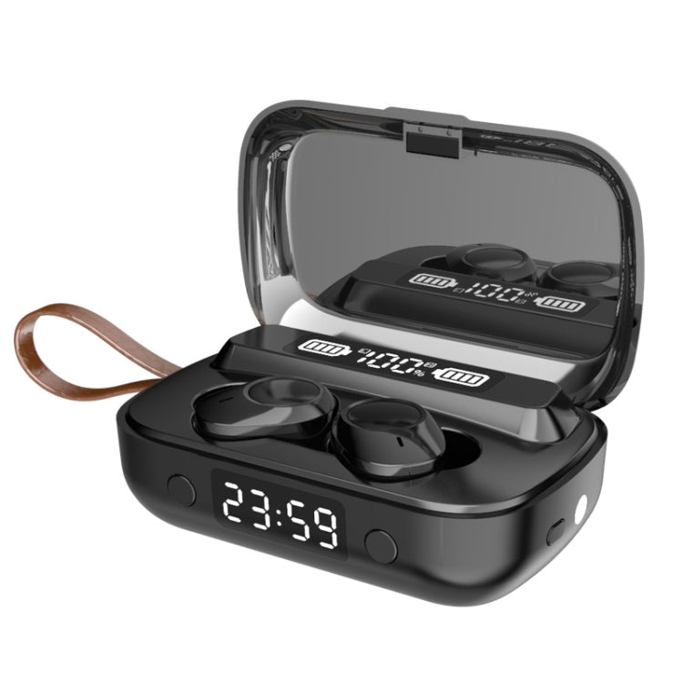 A13 TWS CVC8.0 and DSP Dual Noise Cancelling Touch Bluetooth Earphone with Charging Box, Support LED Digital Display & Clock & Flashlight & HD Call & Siri & Power Bank(Black) - TWS Earphone by PMC Jewellery | Online Shopping South Africa | PMC Jewellery