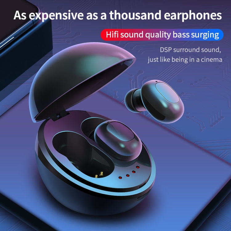 A10 TWS Space Capsule Shape Wireless Bluetooth Earphone with Magnetic Charging Box & Lanyard, Support HD Call & Automatic Pairing Bluetooth(Black) - TWS Earphone by PMC Jewellery | Online Shopping South Africa | PMC Jewellery