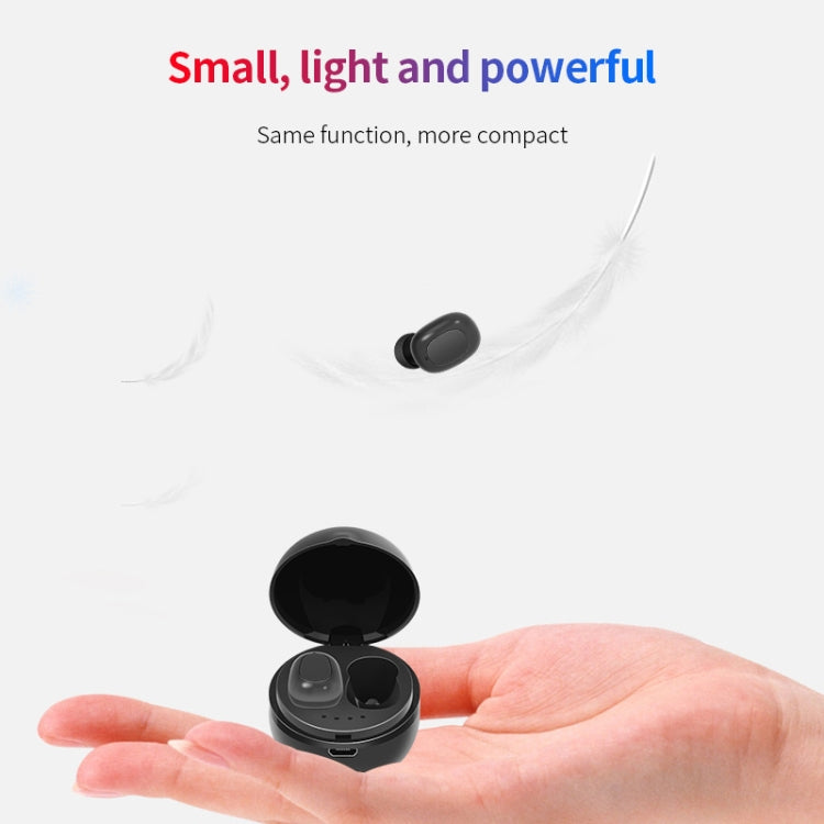 A10 TWS Space Capsule Shape Wireless Bluetooth Earphone with Magnetic Charging Box & Lanyard, Support HD Call & Automatic Pairing Bluetooth(White + Black) - TWS Earphone by PMC TechLife | Online Shopping South Africa | PMC TechLife