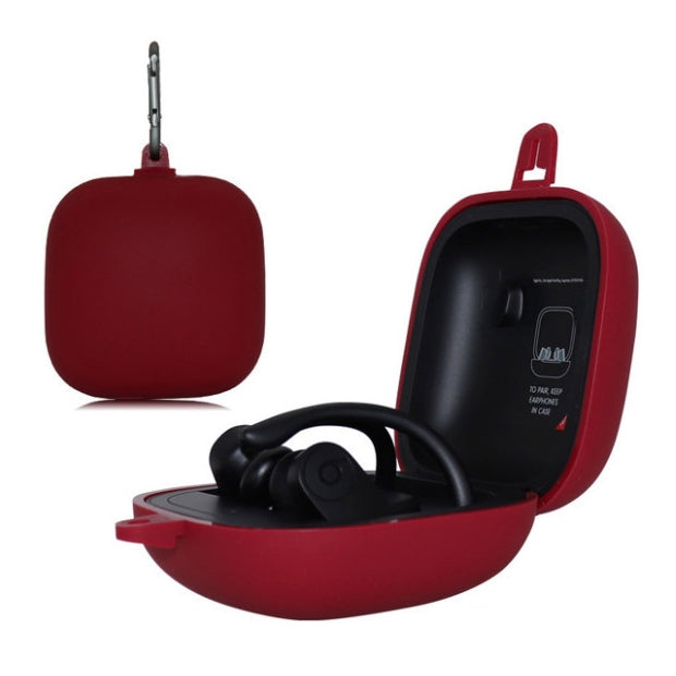 Solid Color Silicone Wireless Bluetooth Earphone Protective Case for Beats Powerbeats Pro(Wine Red) - Other Case by PMC TechLife | Online Shopping South Africa | PMC TechLife