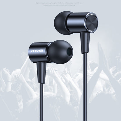 awei L2  3.5mm Plug In-Ear Wired Stereo Earphone with Mic(Grey) - Normal Style Earphone by awei | Online Shopping South Africa | PMC Jewellery