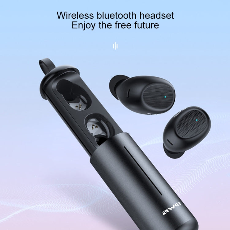 awei T55 TWS Bluetooth V5.0 Ture Wireless Sports Headset with Portable Charging Case(Black) - TWS Earphone by awei | Online Shopping South Africa | PMC Jewellery