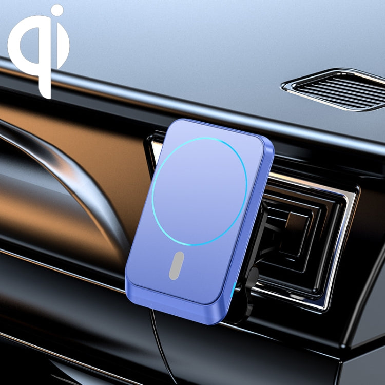 JJT-969 15W Max Output Magnetic Car Air Outlet Bracket Wireless Charger(Blue) - Wireless Charger Holders by PMC Jewellery | Online Shopping South Africa | PMC Jewellery