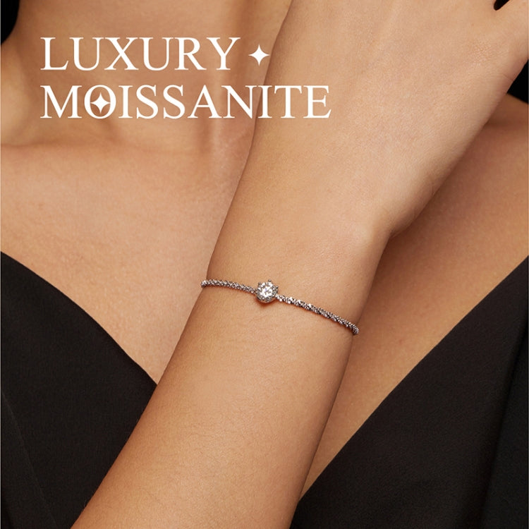 MSB006 Sterling Silver S925 White Gold Plated Moissanite Fashion Bracelet - Bracelets by PMC Jewellery | Online Shopping South Africa | PMC Jewellery