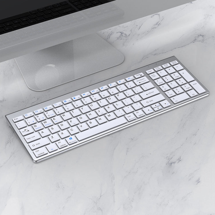 109 Three-mode Wireless Bluetooth Keyboard (Silver) - free shipping - PMC TechLife - Order now!