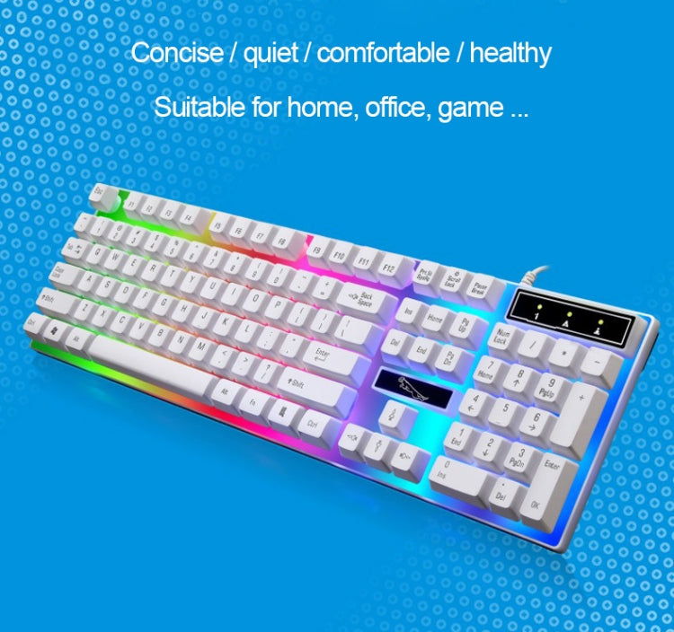 ZGB G21 104 Keys USB Wired Mechanical Feel Colorful Backlight Office Computer Keyboard Gaming Keyboard(White) - Wired Keyboard by PMC TechLife | Online Shopping South Africa | PMC TechLife | Buy Now Pay Later Mobicred