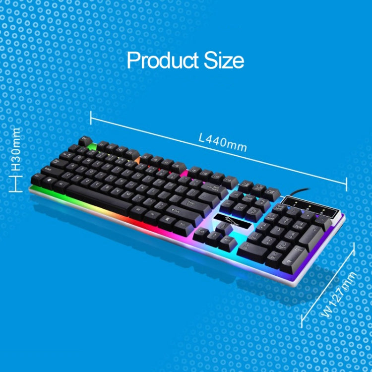 ZGB G21 104 Keys USB Wired Mechanical Feel Colorful Backlight Office Computer Keyboard Gaming Keyboard(White) - Wired Keyboard by PMC TechLife | Online Shopping South Africa | PMC TechLife | Buy Now Pay Later Mobicred