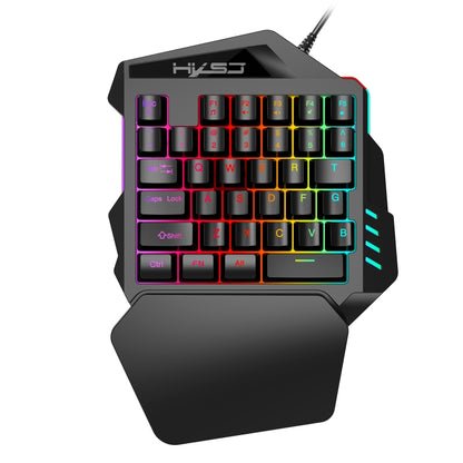 HXSJ V100 Universal One-hand 35-Keys Mechanical Blue Axis Seven-color Backlight Wired Gaming Keyboard, Length: 1.6m - Other Accessories by HXSJ | Online Shopping South Africa | PMC Jewellery | Buy Now Pay Later Mobicred