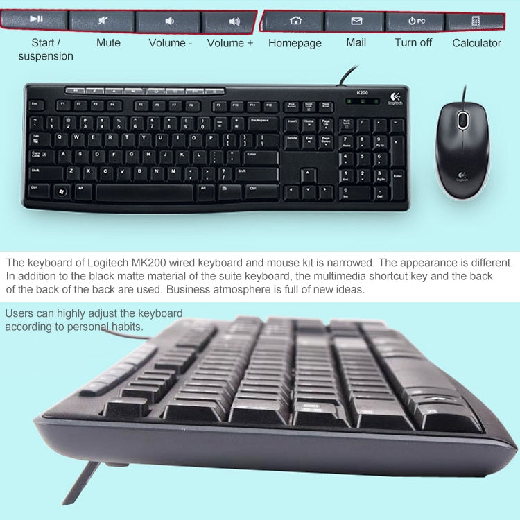 Logitech MK200 Wired Keyboard Mouse Set - free shipping - PMC TechLife - Order now!