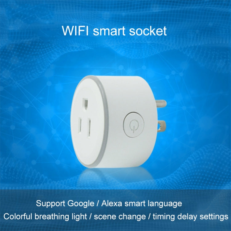 10A Round Shape WiFi 2.4GHz Mini Plug APP Remote Control Timing Smart Socket Works with Alexa & Google Home & Colorful Breathing Light, AC 100-240V, US Plug - Smart Socket by PMC Jewellery | Online Shopping South Africa | PMC Jewellery