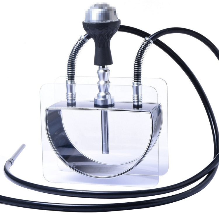 Acrylic Half Round Pot Double Pipe Hookah Set - free shipping - PMC TechLife - Order now!