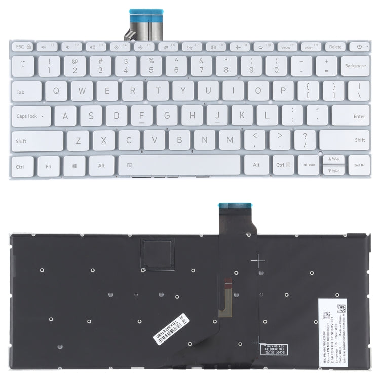 For Xiaomi Mi Notebook Air 12.5 US Version Keyboard with Backlight (Silver) - Replacement Keyboards by PMC TechLife | Online Shopping South Africa | PMC TechLife | Buy Now Pay Later Mobicred