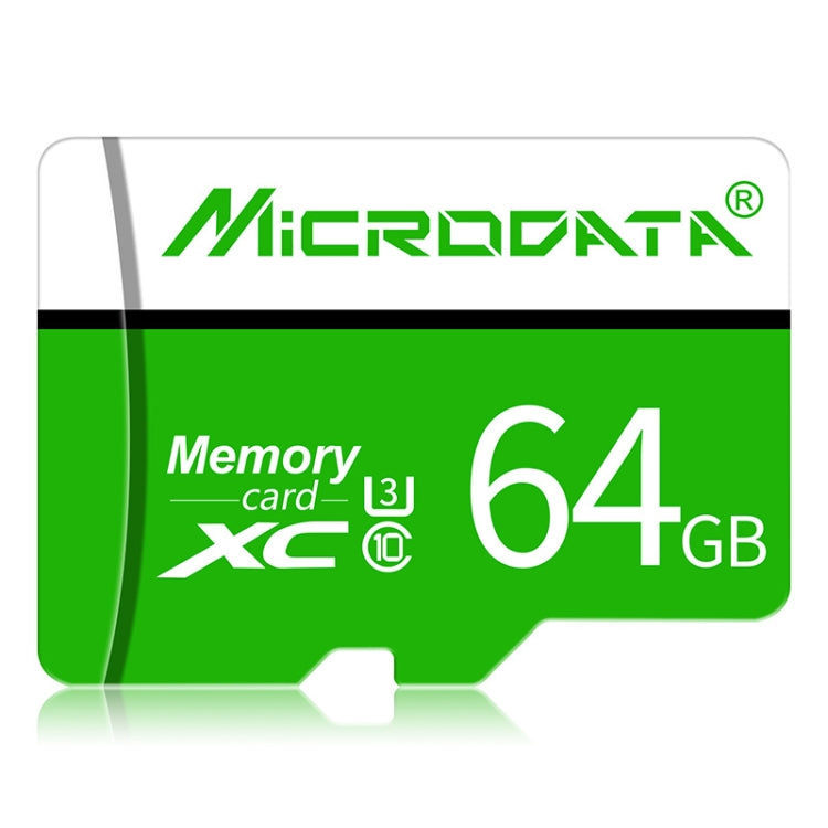 MICRODATA 64GB U3 Green and White TF(Micro SD) Memory Card - free shipping - PMC TechLife - Order now!