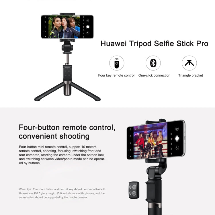 Original Huawei Wireless Bluetooth Tripod Self Timer Selfie Stick (Black) - Selfie Sticks by Huawei | Online Shopping South Africa | PMC Jewellery