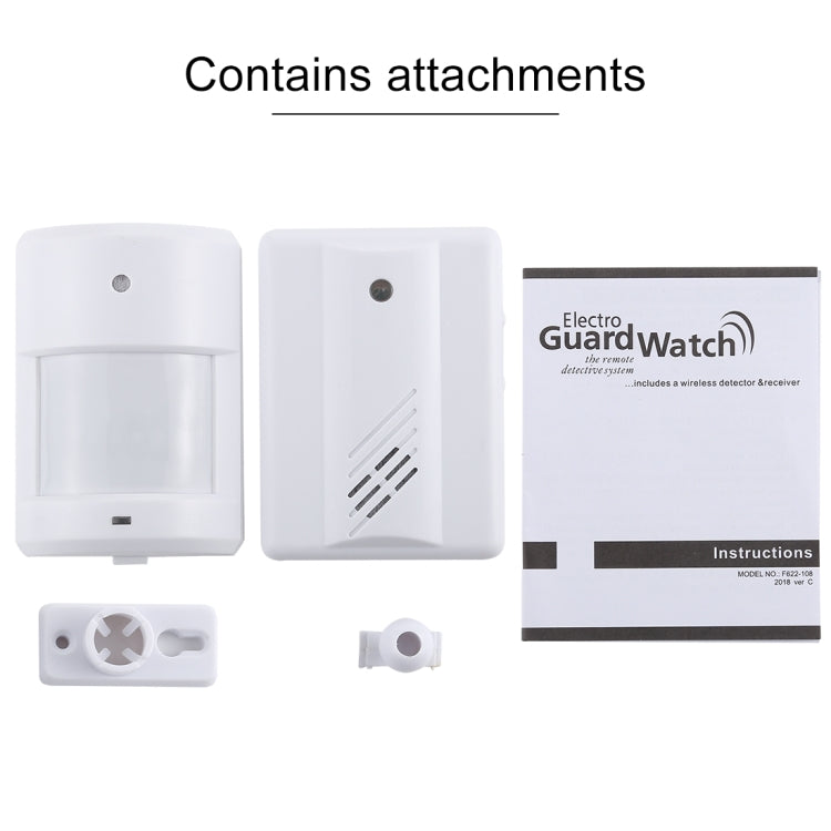 F622-108 Upgraded Version Good Safe Wireless Electro Guard Watch Remote Detective System Kit for Home Office, 1 x Receiver + 1 x  Detector - Sensor Doorbell by PMC Jewellery | Online Shopping South Africa | PMC Jewellery