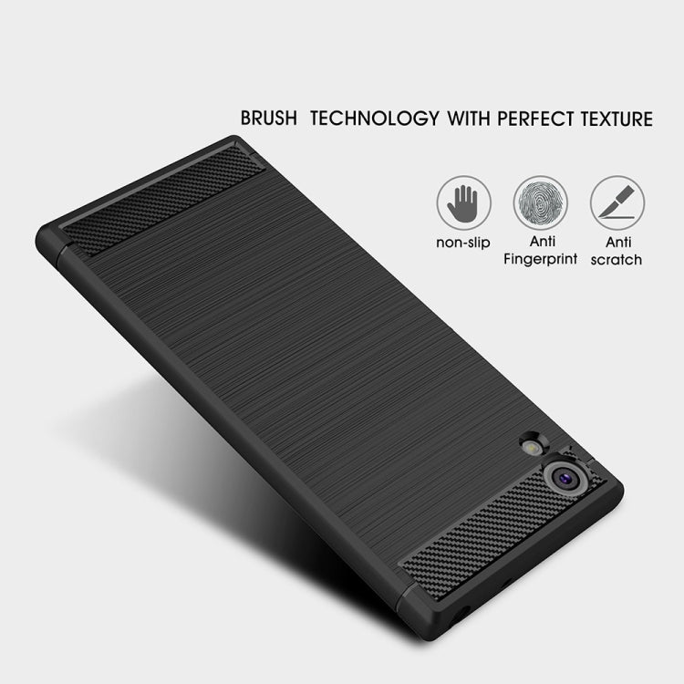 For Sony Xperia XA1 Ultra Brushed Texture Carbon Fiber Shockproof TPU Rugged Armor Protective Case(Red) - free shipping - PMC TechLife - Order now!